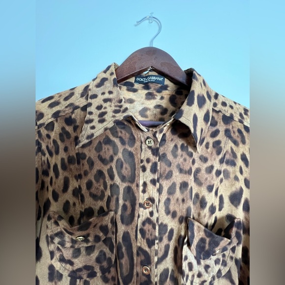 Dolce & Gabbana Leopard ChPrint Blouse–Women’s Sz 48 (US 38 M) Made in Italy EUC - Picture 5 of 12